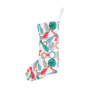 Watercolor bowling pattern Christmas Stocking