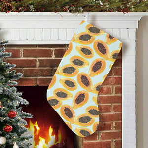 Watercolor papaya pattern Christmas Stocking