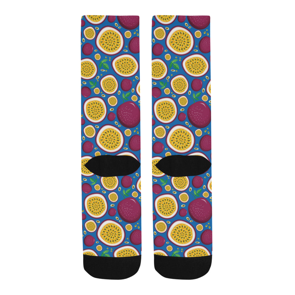 Passion fruit blue background Crew Socks
