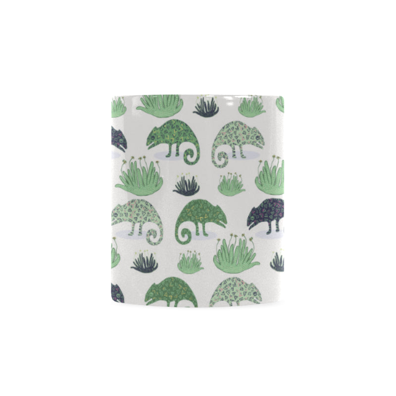 Chameleon lizard succulent plant pattern Classical White Mug (Fulfilled In US)