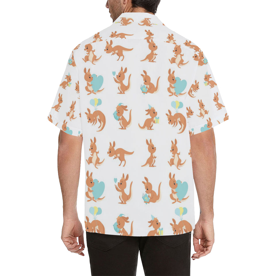 Cute Kangaroo pattern Men's All Over Print Hawaiian Shirt