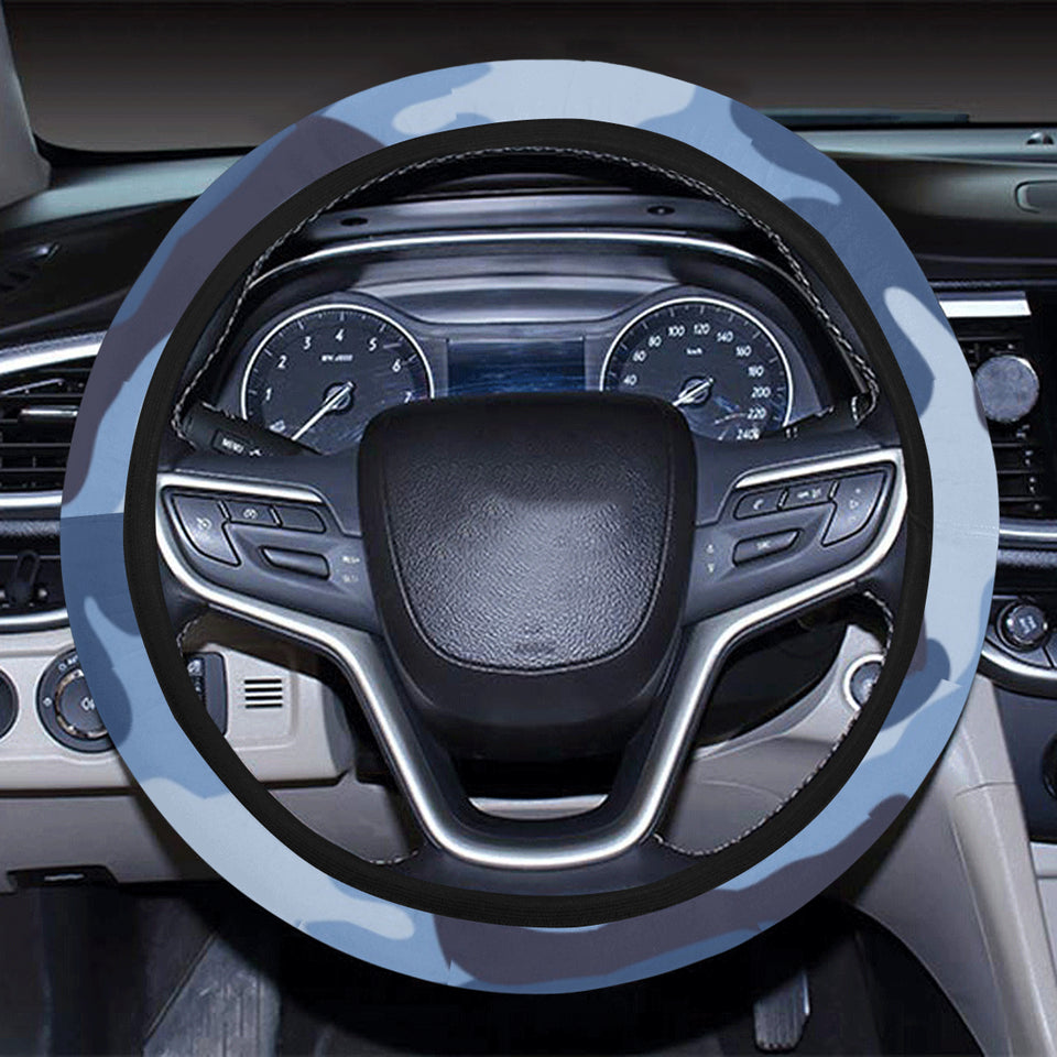 Blue camouflage pattern Car Steering Wheel Cover