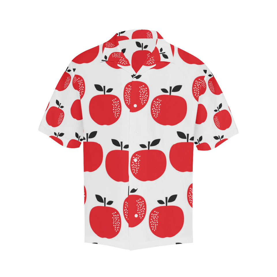 red apples white background Men's All Over Print Hawaiian Shirt