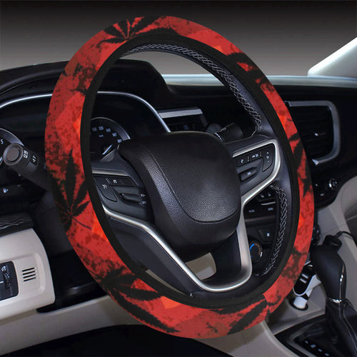 Canabis Marijuana Weed Pattern Print Design 03 Car Steering Wheel Cover