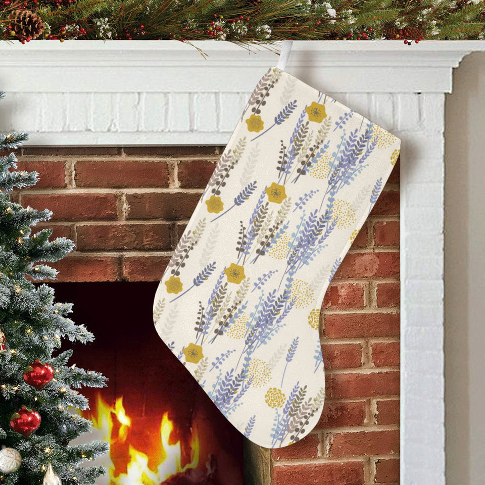 Lavender modern pattern blackground Christmas Stocking