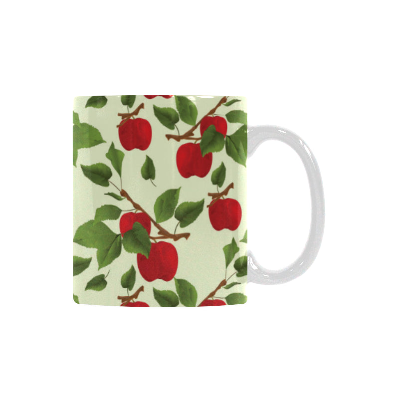 Red apples leaves pattern Classical White Mug (Fulfilled In US)