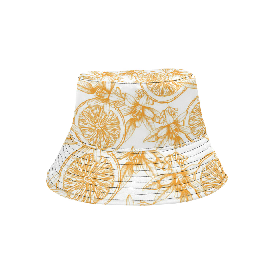 hand drawn orange fruit pattern Unisex Bucket Hat