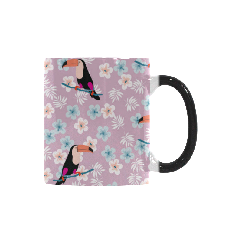 Beautiful toucan flower leaves Morphing Mug Heat Changing Mug