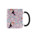 Beautiful toucan flower leaves Morphing Mug Heat Changing Mug
