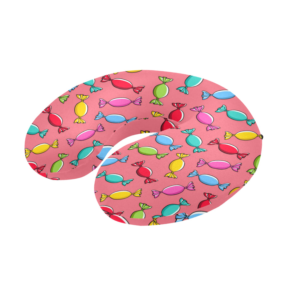 Colorful wrapped candy pattern U-Shaped Travel Neck Pillow