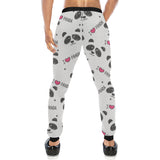 Hand Drawn faces of pandas pattern Unisex Casual Sweatpants