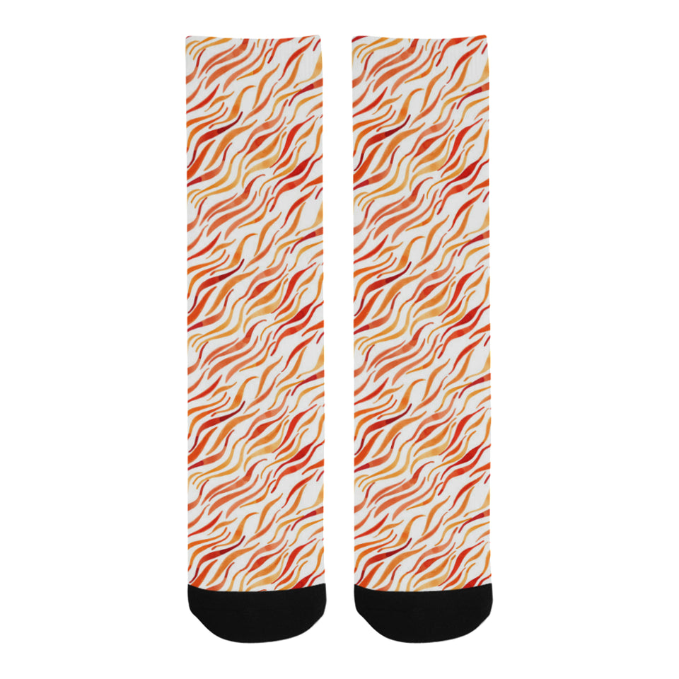 Fire flame watercolor pattern Crew Socks