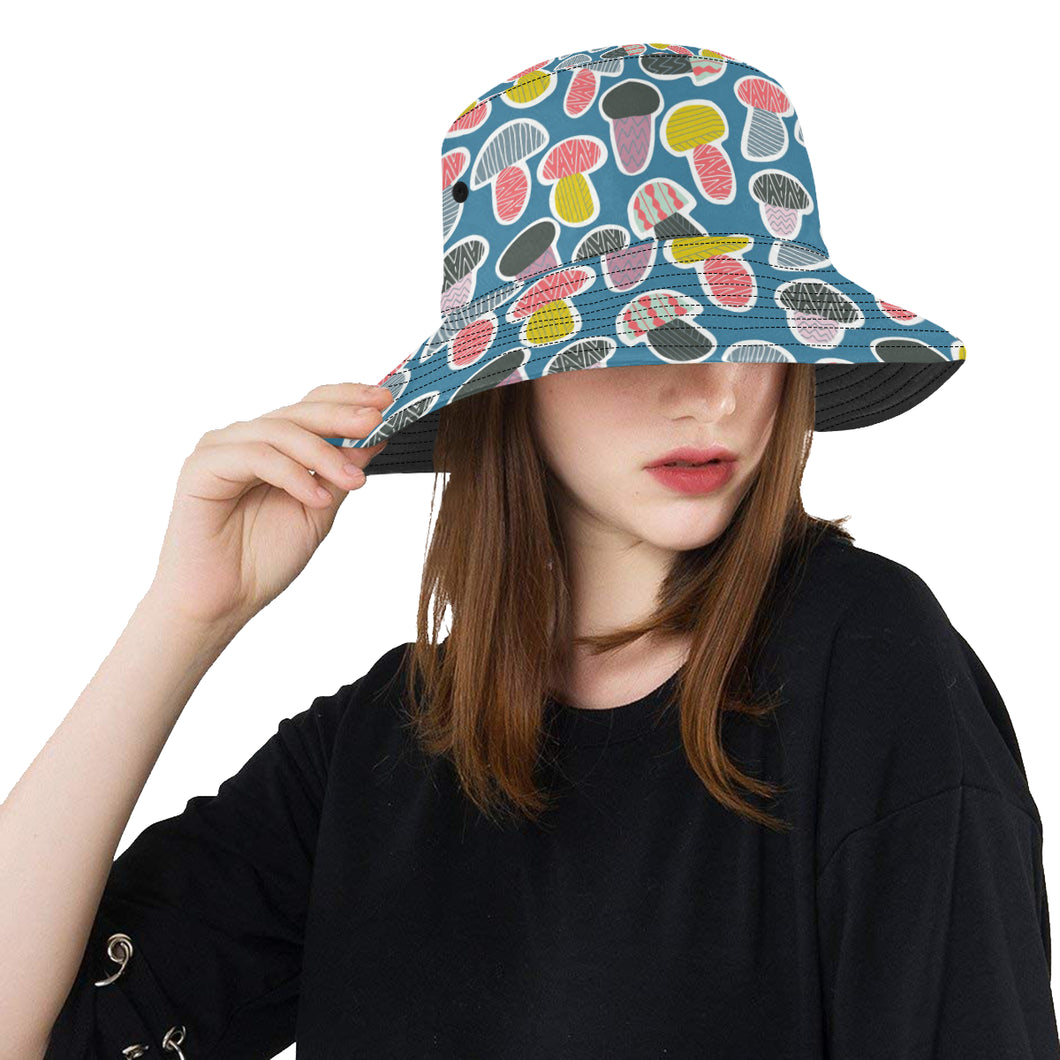 Colorful mushroom design pattern Unisex Bucket Hat