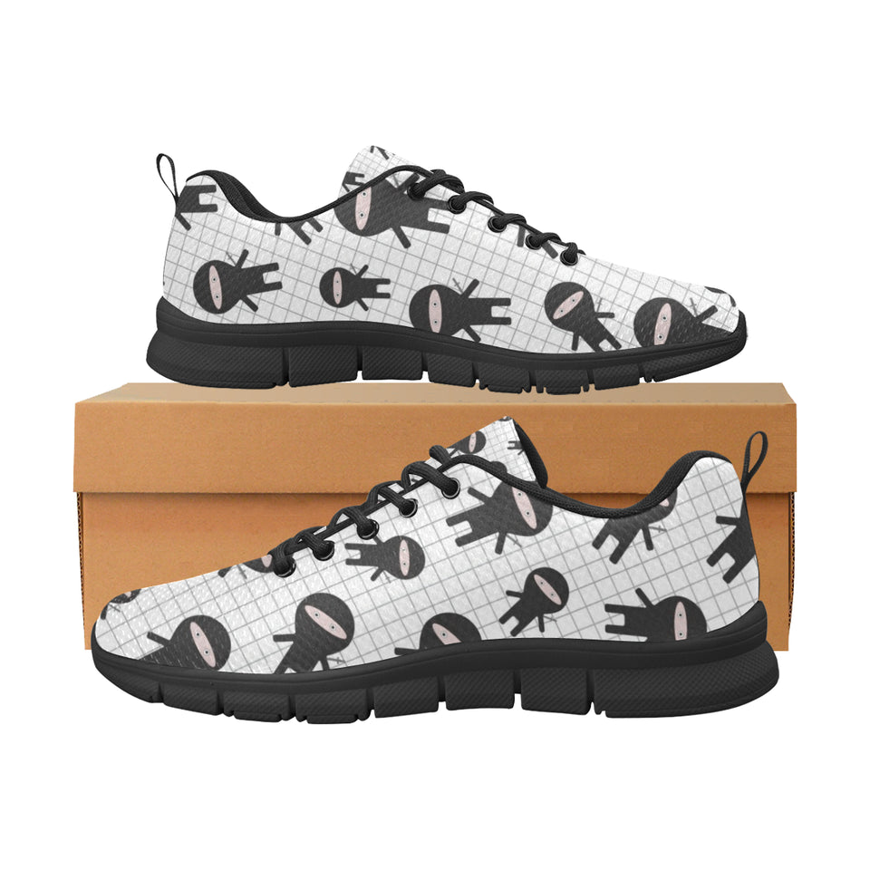 Ninja pattern plaid background Women's Sneaker Shoes