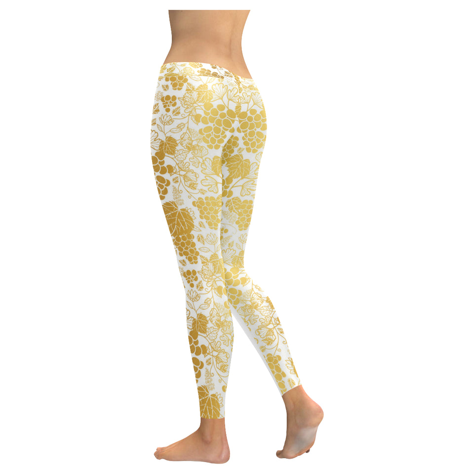 Gold grape pattern Women's Legging Fulfilled In US