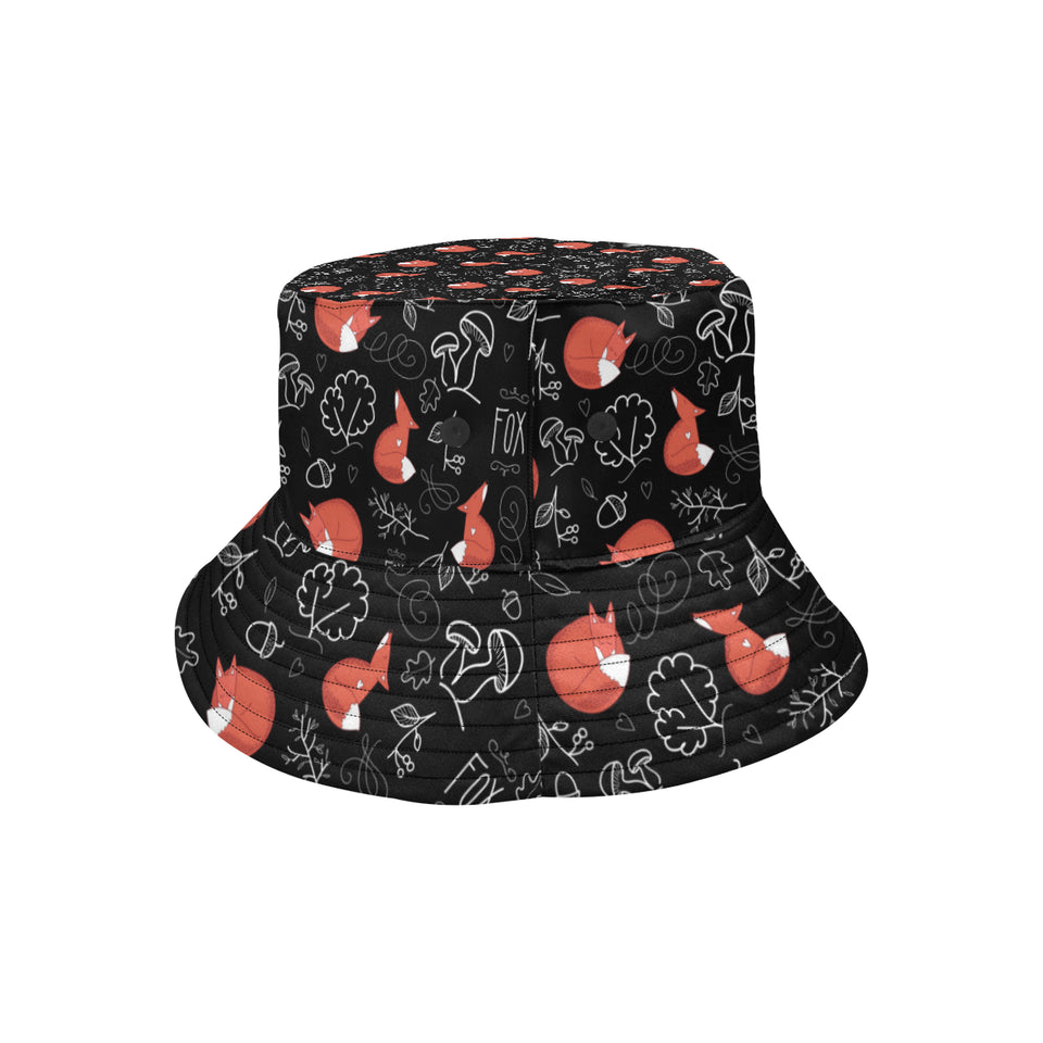 fox sleeping fox pattern Unisex Bucket Hat