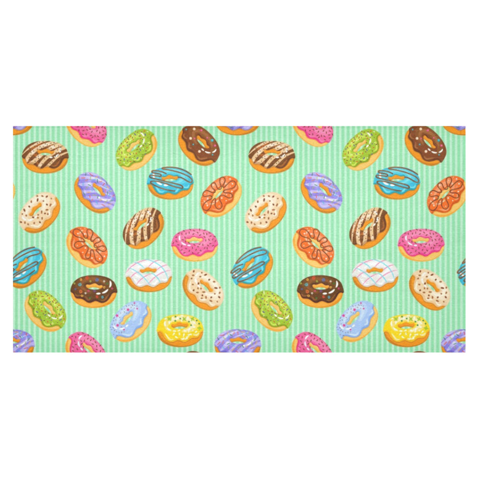 Colorful donut pattern green background Tablecloth