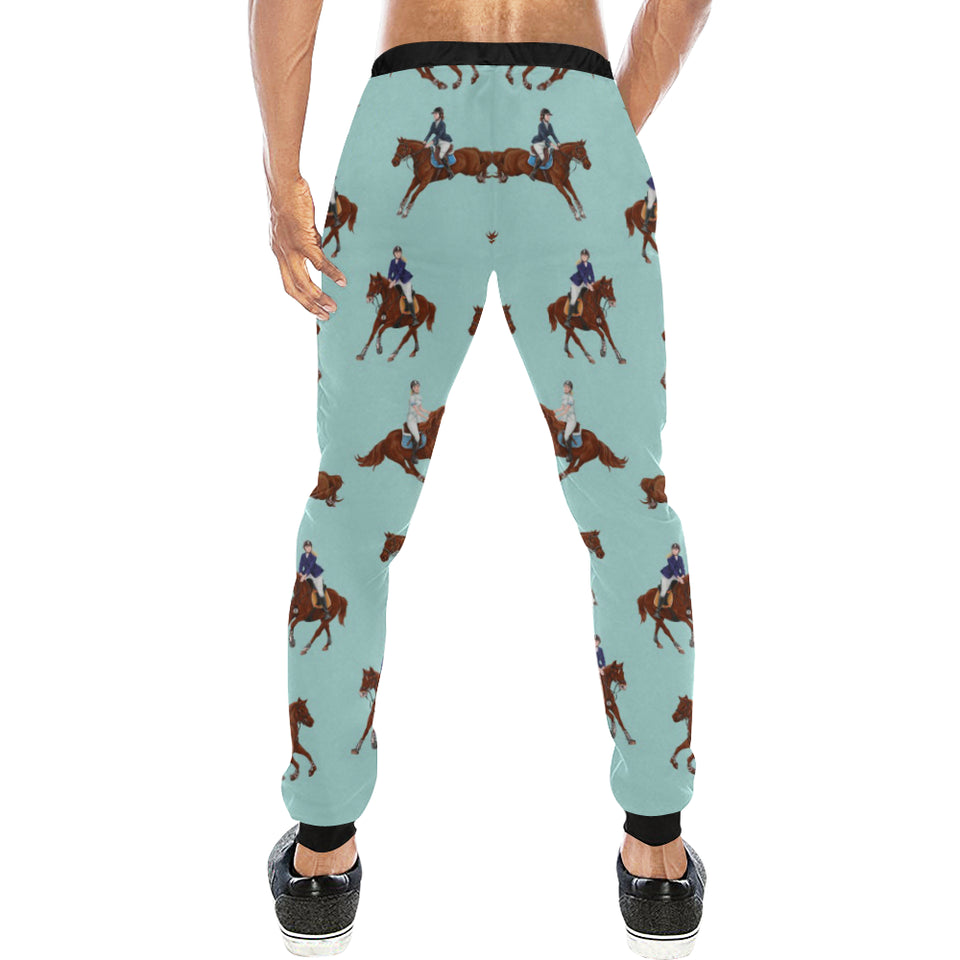 Horses running horses rider pattern Unisex Casual Sweatpants