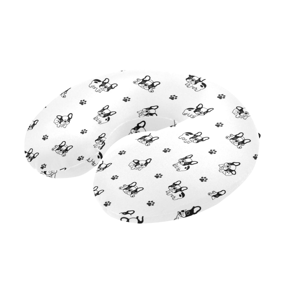 Cute french bulldog paw pattern U-Shaped Travel Neck Pillow