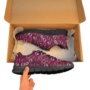 Lips Pattern Print Design 03 Men's Breathable Sneakers ( Model 055)