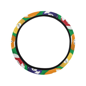 Billiard Ball Pattern Print Design 02 Car Steering Wheel Cover