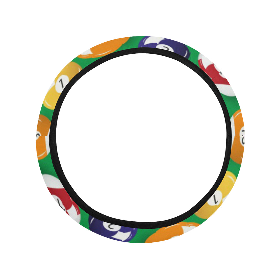 Billiard Ball Pattern Print Design 02 Car Steering Wheel Cover
