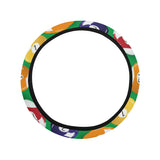 Billiard Ball Pattern Print Design 02 Car Steering Wheel Cover