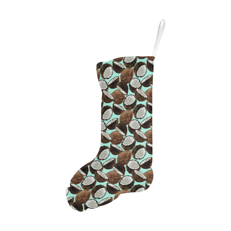 Coconut Pattern Print Design 03 Christmas Stocking
