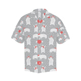 Cute polar bear christmas snow pattern Men's All Over Print Hawaiian Shirt