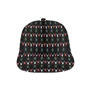 Deer Christmas new year pattern argyle All Over Print Snapback Cap