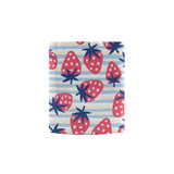 Strawberry pattern blue lines background Morphing Mug Heat Changing Mug