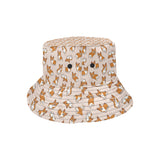 Cute Corgis Pattern pink background Unisex Bucket Hat