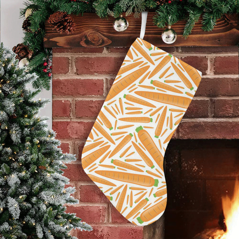 Carrot Pattern Print Design 02 Christmas Stocking