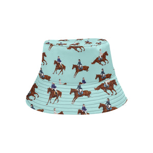 Horses running horses rider pattern Unisex Bucket Hat