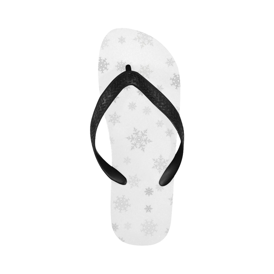 Snowflake pattern white background Unisex Flip Flops