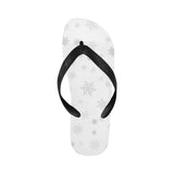 Snowflake pattern white background Unisex Flip Flops