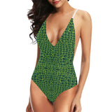 Crocodile Skin Printed Women's One-Piece Swimsuit