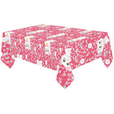 Maneki neko cat sakura pink background Tablecloth