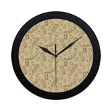 hand drawn peanuts pattern Elegant Black Wall Clock