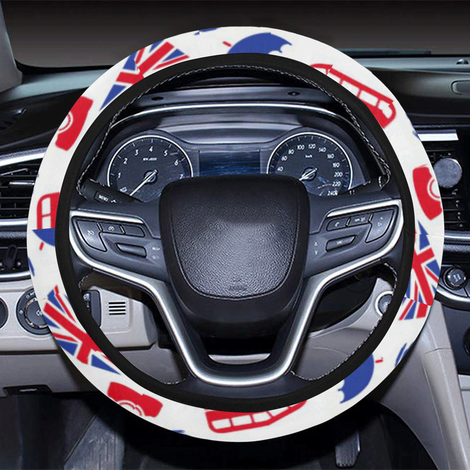British Pattern Print Design 01 Car Steering Wheel Cover
