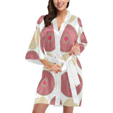 Circle indian pattern Women's Short Kimono Robe