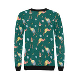 Kangaroo leaves pattern Women's Crew Neck Sweatshirt