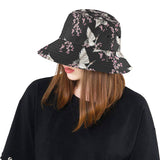 Japanese crane pink sakura pattern Unisex Bucket Hat