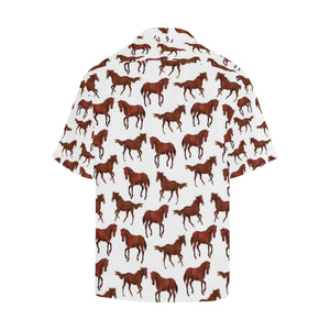 Horses running pattern background Men's All Over Print Hawaiian Shirt