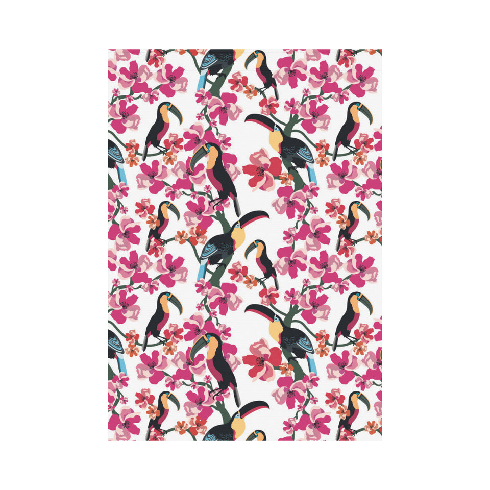 Toucan flower design pattern House Flag Garden Flag