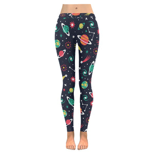 colorful space pattern planet star Women's Legging Fulfilled In US
