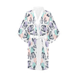 Butterfly pattern Women's Short Kimono Robe