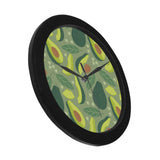 Avocado pattern Elegant Black Wall Clock