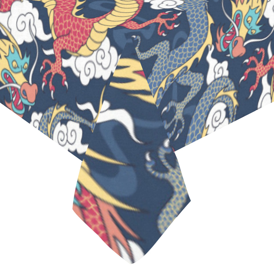 Blue red dragon cloud pattern Tablecloth