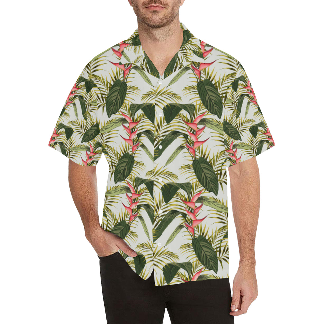 heliconia pattern Men's All Over Print Hawaiian Shirt
